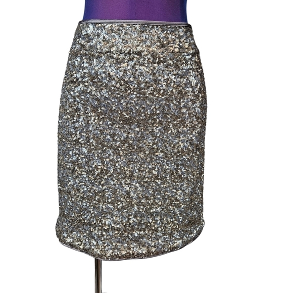 Cache Metallic Gold & Silver Sequin Mini Skirt Size 4 Women's U11 - Picture 9 of 9